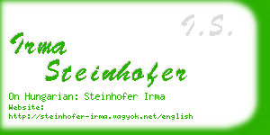 irma steinhofer business card